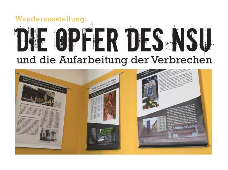 Flyer der Wanderausstellung "Die Opfer des NSU"