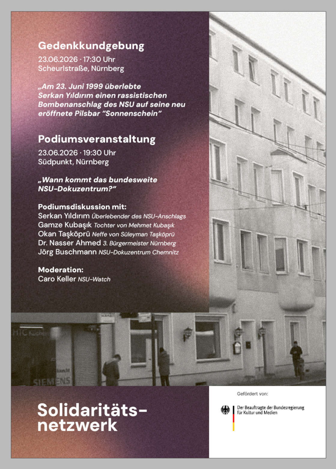 Gedenkkundgebung & Podiumsveranstaltung