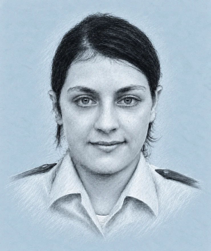 Kreidezeichnung von Michèle Kiesewetter auf hellblauem Hintergrund